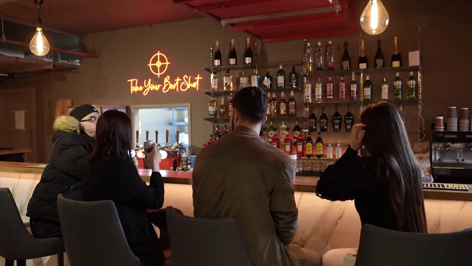 Visitors socialising at the Aldgate bar