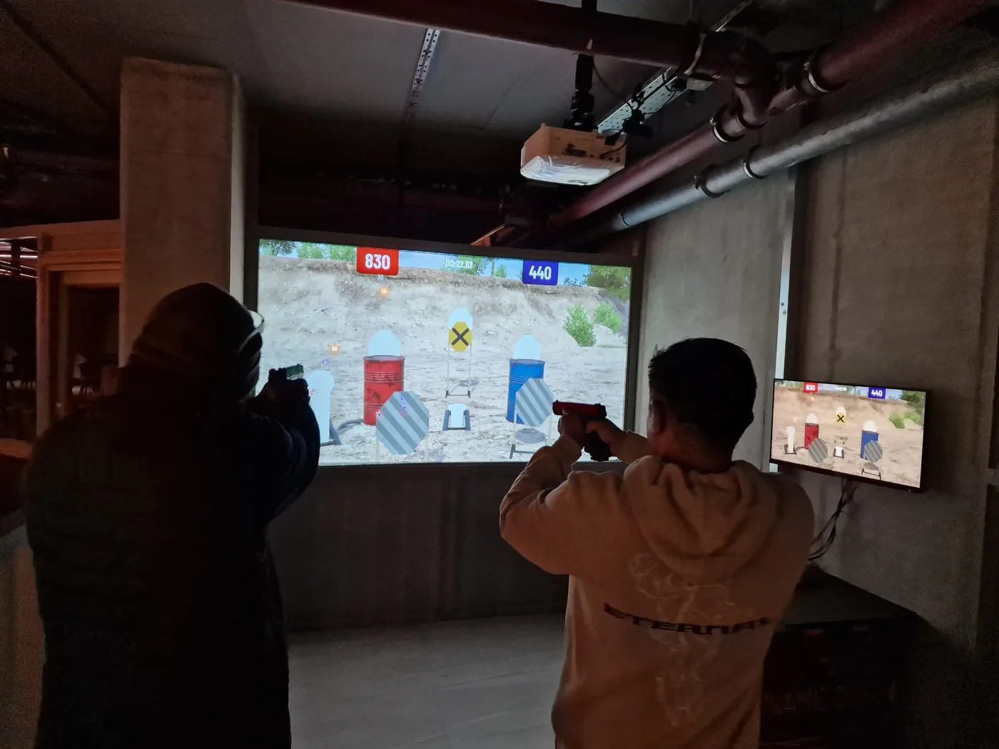 Aldgate visitors trying the interactive simulator