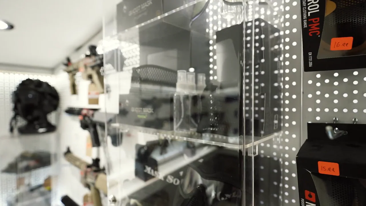 A closer look through a Camden display cabinet